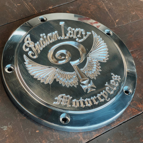 Indian Larry Logo M8 Softail Derby Cover - Aluminum