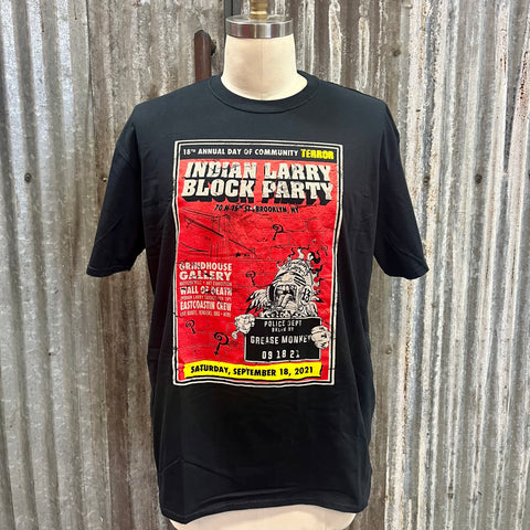 18th Annual Indian Larry Grease Monkey Block Party Tee