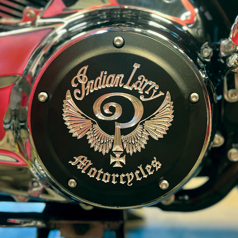 Indian Larry M8 Touring Derby Cover - Matte Black