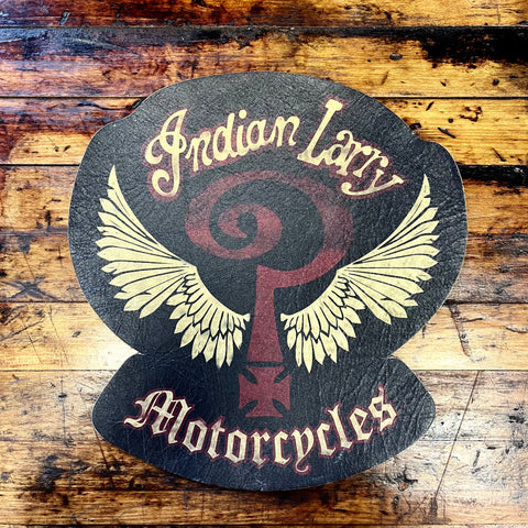 Large Old School Indian Larry Motorcycles Leather Patch