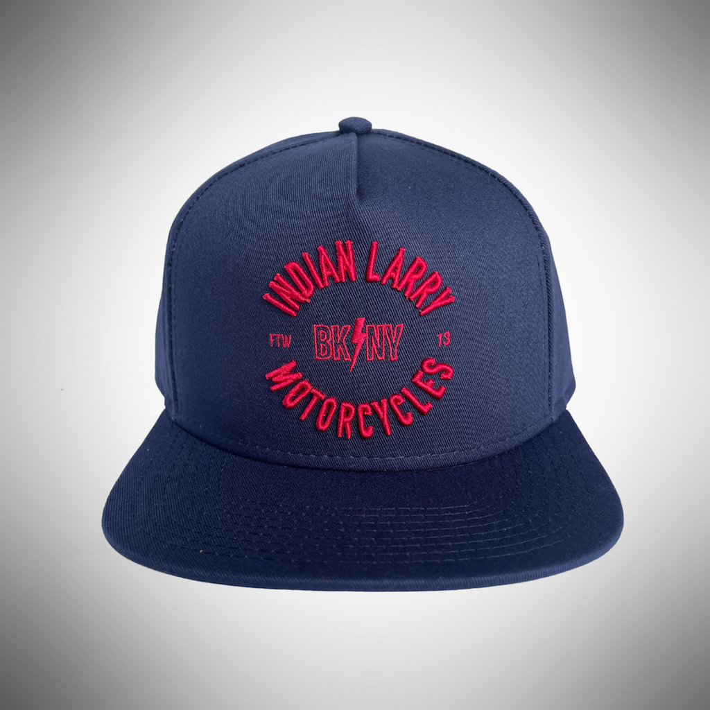 Indian Larry BK/NY Hat - Navy + Red