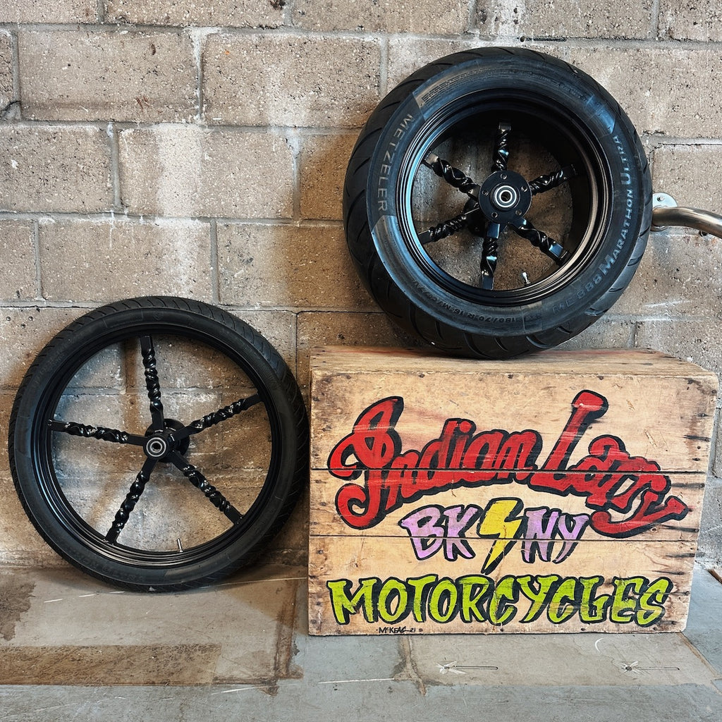 Black Twisted Rims + Tires– Indian Larry Motorcycles