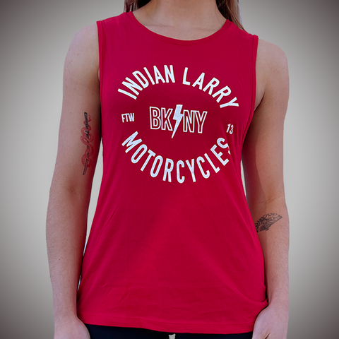 Ladies BK/NY Red Muscle Tank