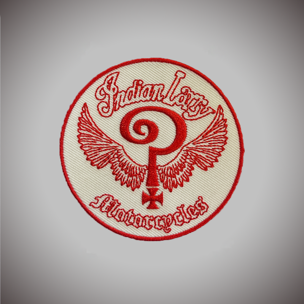 Indian Larry Round Logo Patch - Red + Off-White